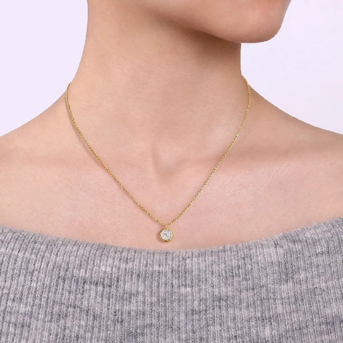 Gabriel & Co. Diamond Halo Pendant Necklace