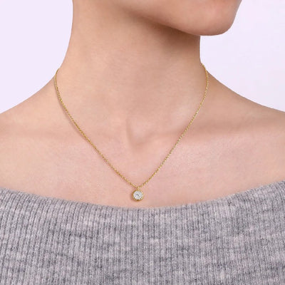 Gabriel & Co. Diamond Halo Pendant Necklace