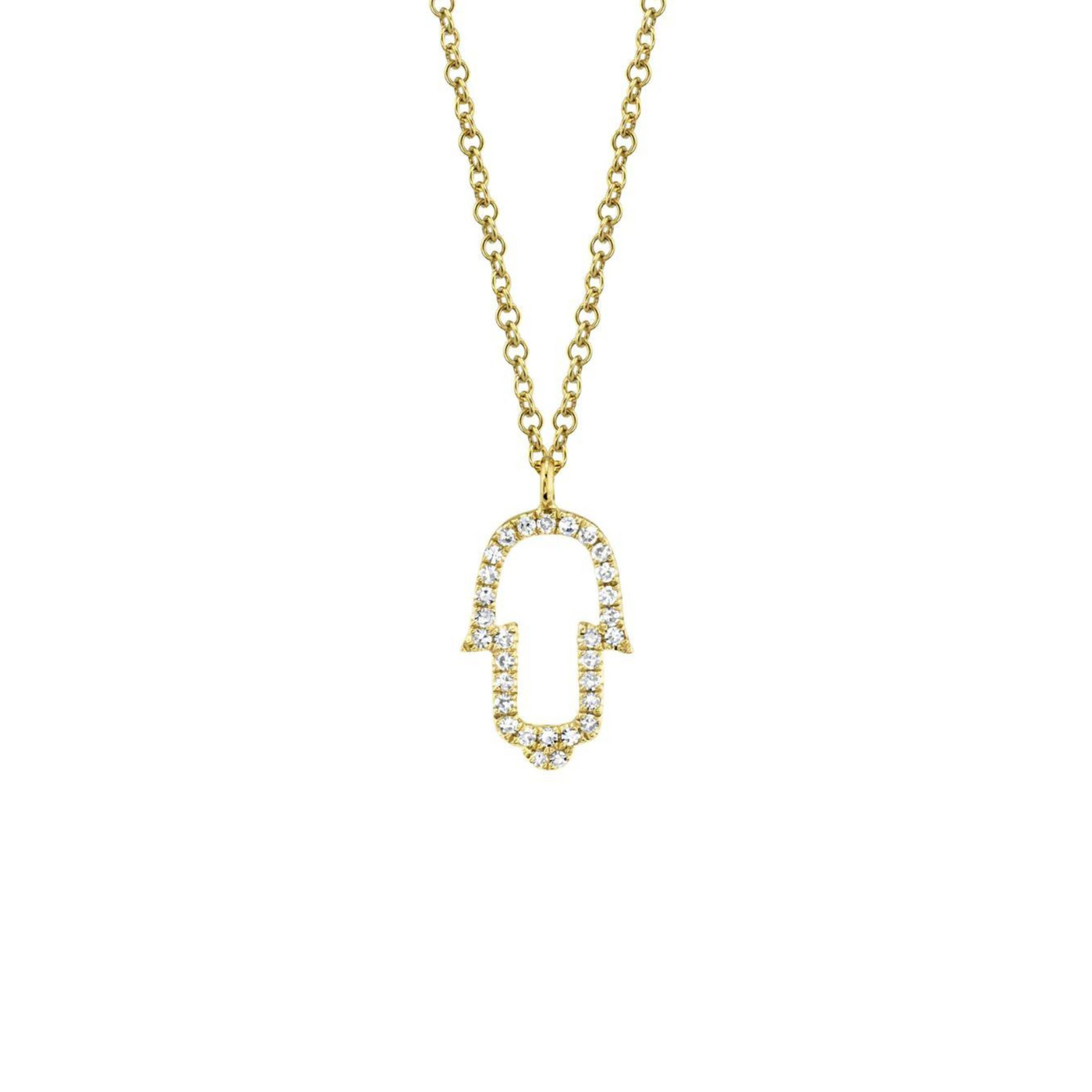 Shy Creation Diamond Hamsa Necklace