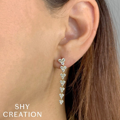 Shy Creation Diamond Linear Earrings