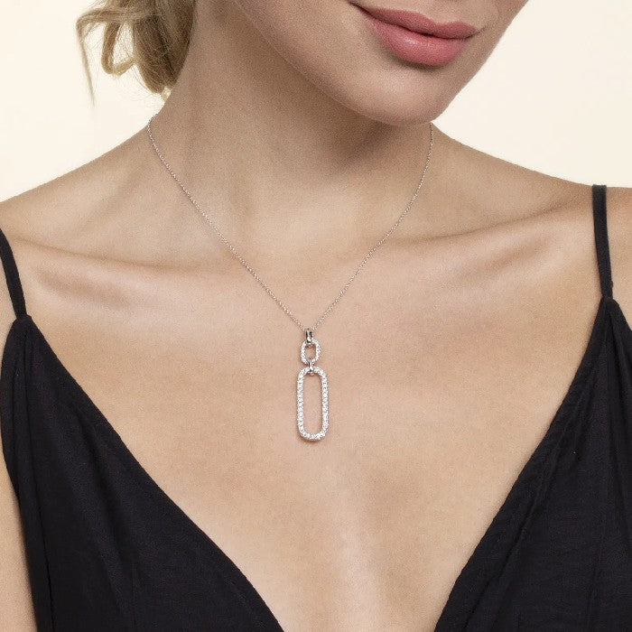 Gabriel & Co. Diamond Link Drop Necklace