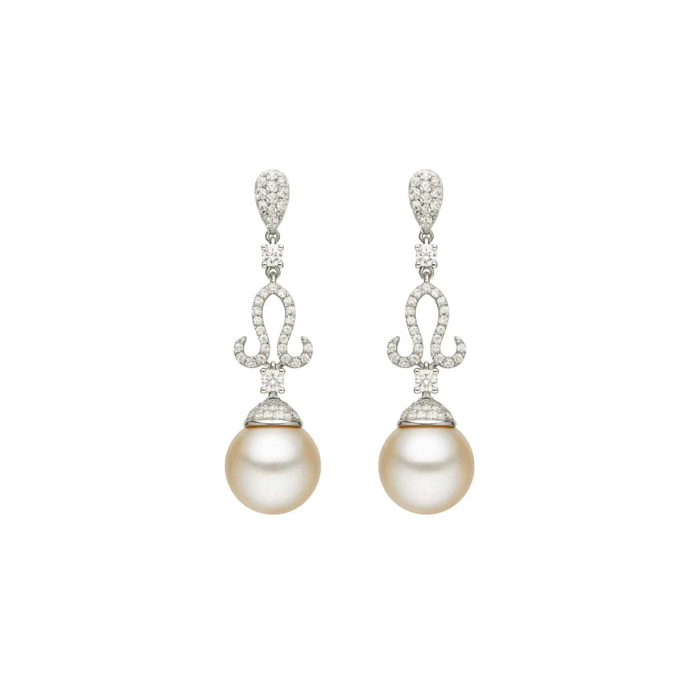 Diamond & South Sea Pearl Drop Earrings