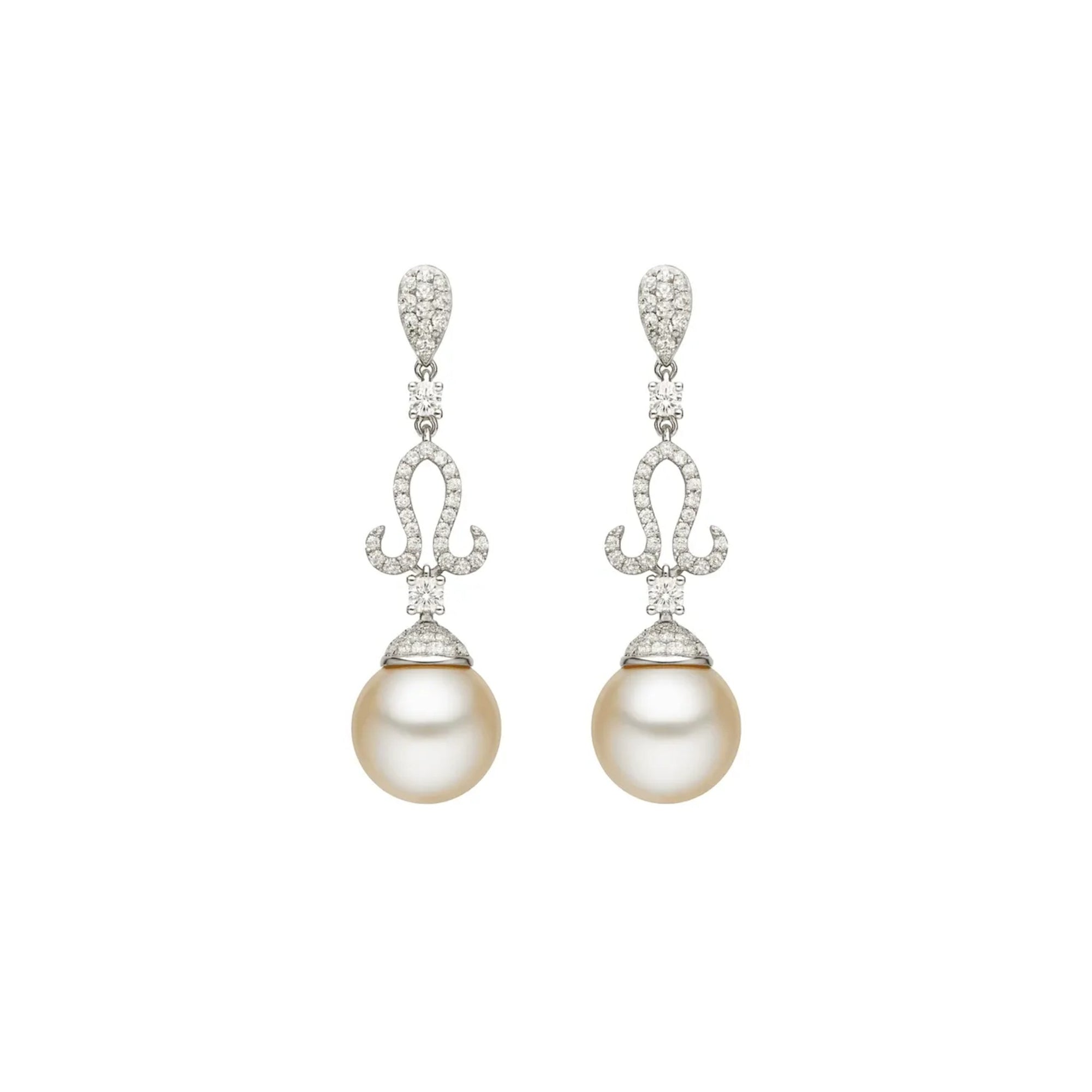 Diamond & South Sea Pearl Drop Earrings