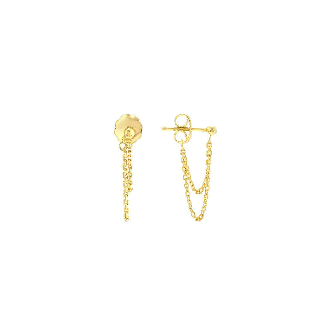 Draped Double Chain Front-to-Back Earrings