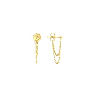 Draped Double Chain Front-to-Back Earrings