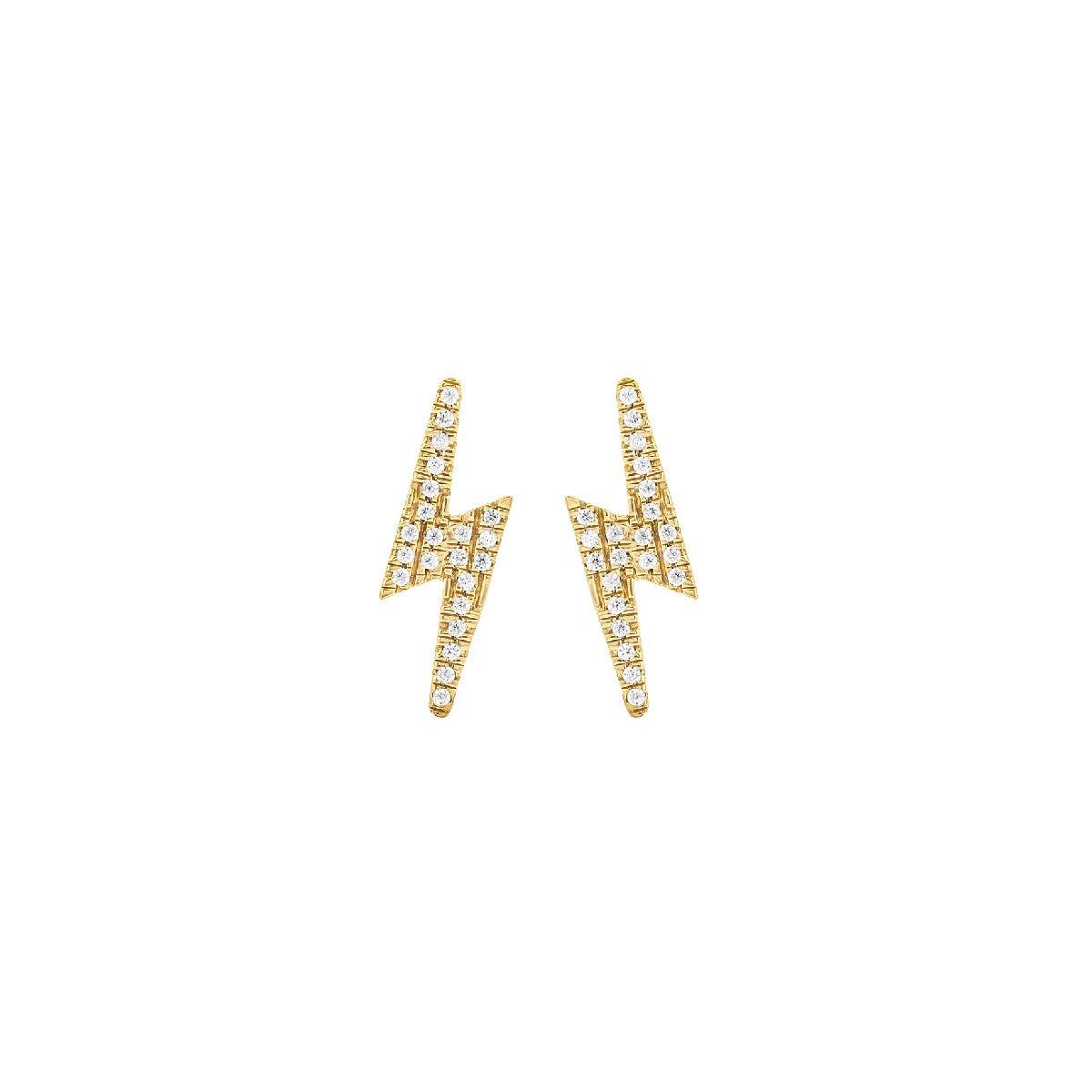 Ella Stein Pave Diamond Lightning Bolt Stud Earrings
