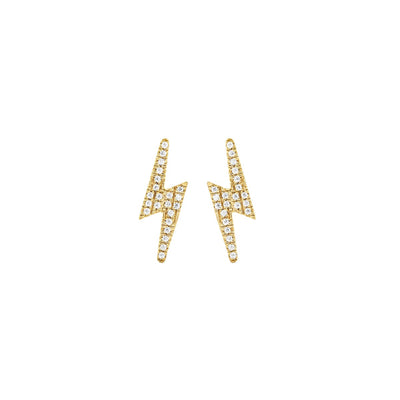 Ella Stein Pave Diamond Lightning Bolt Stud Earrings