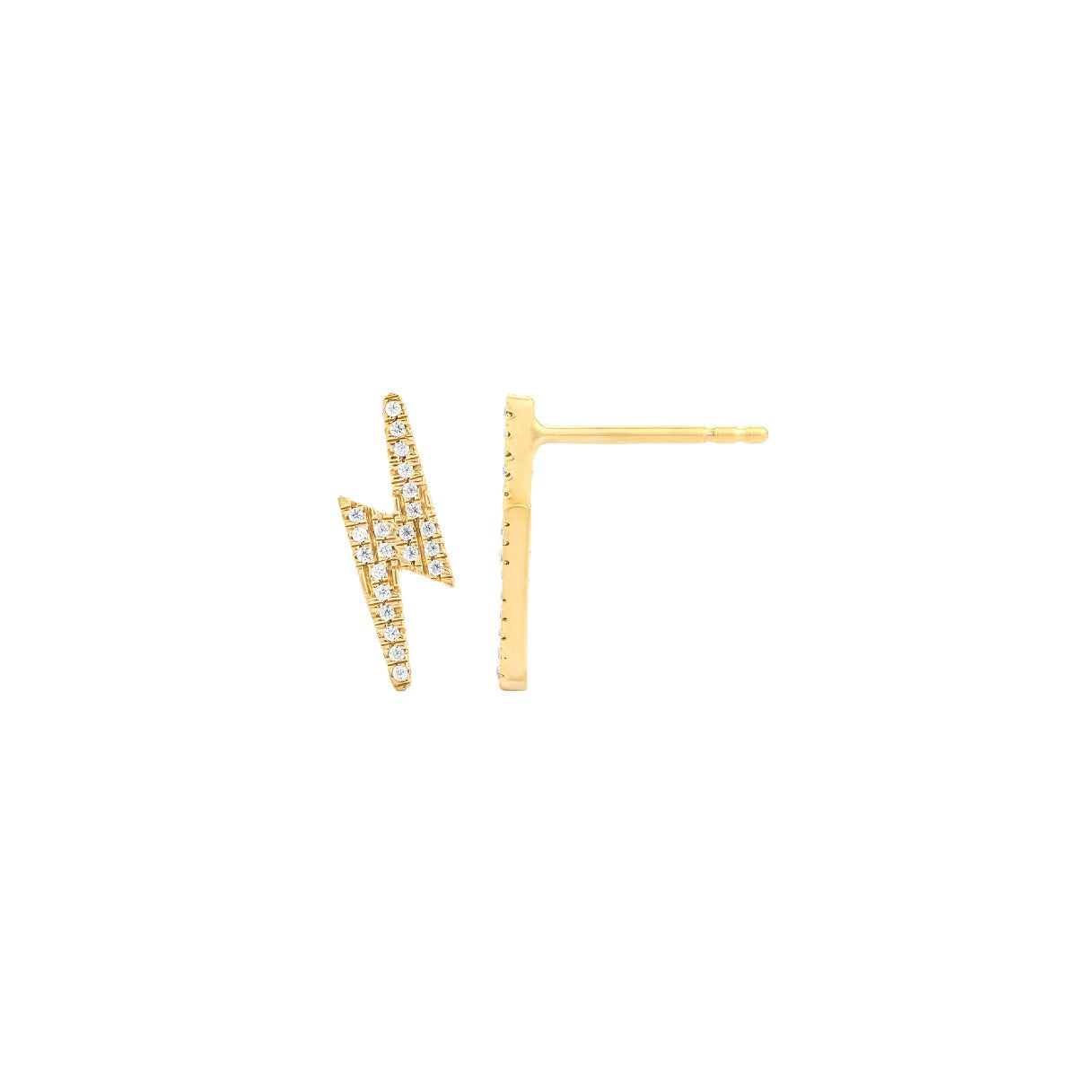 Ella Stein Pave Diamond Lightning Bolt Stud Earrings