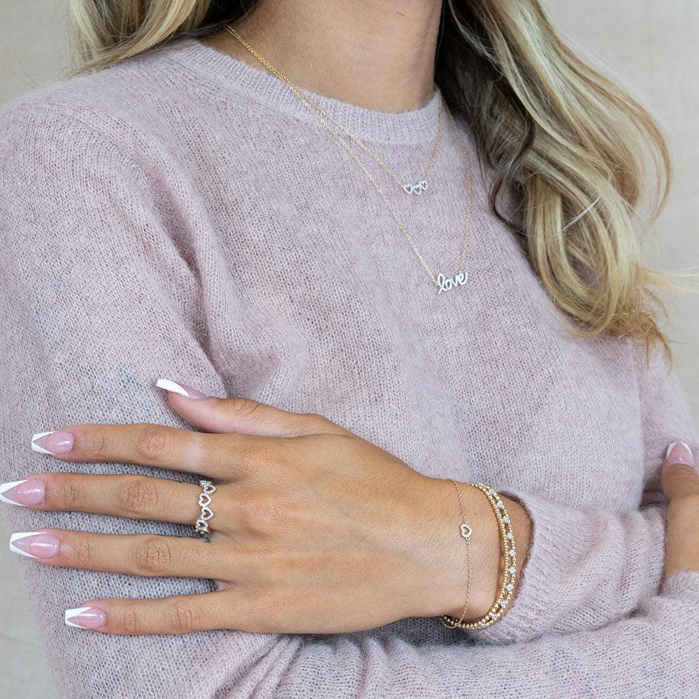 Ella Stein Petite Diamond Heart Chain Bracelet