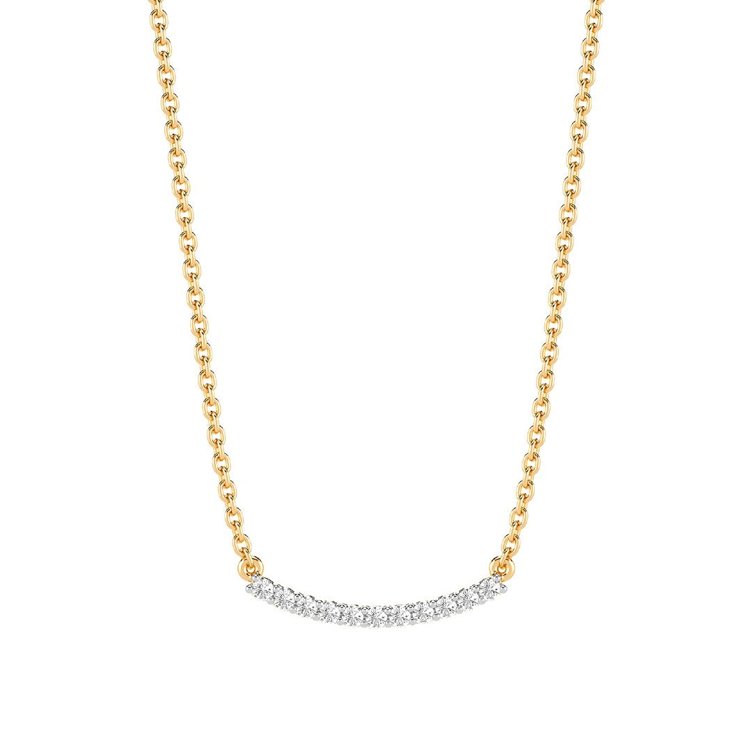 Ella Stein Lab Diamond Curved Bar Necklace