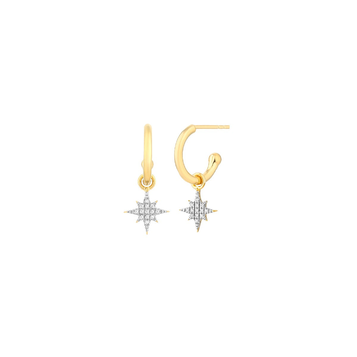 Ella Stein Light the Way Diamond Star Hoop Earrings