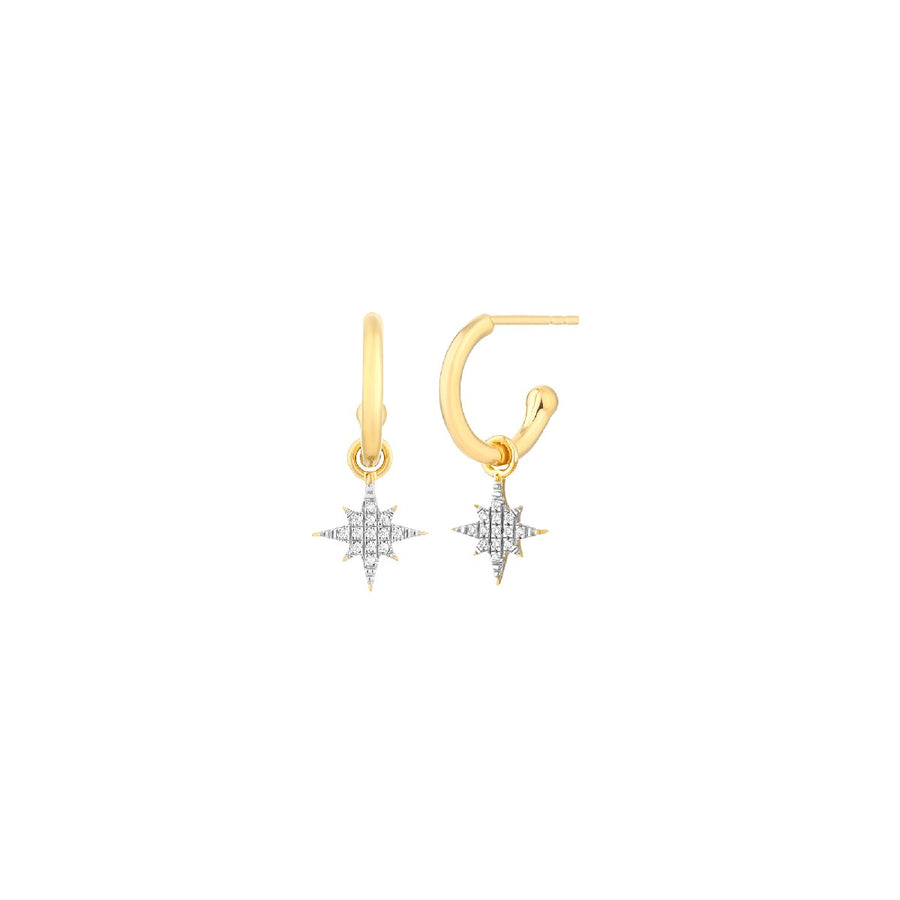 Ella Stein Light the Way Diamond Star Hoop Earrings