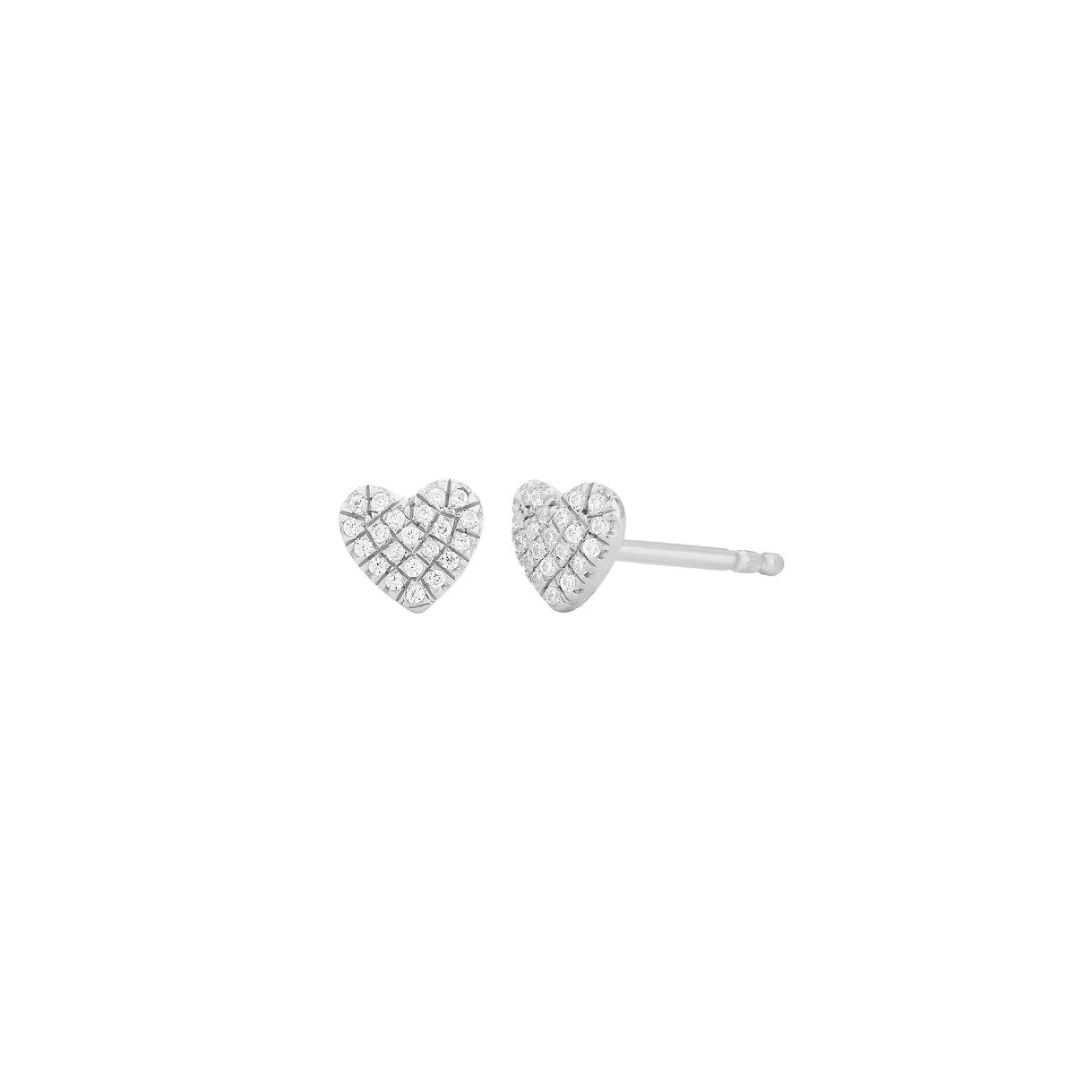 Ella Stein Diamond Heart Stud Earrings