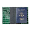 Embossed Crocodile Leather Passport Cover