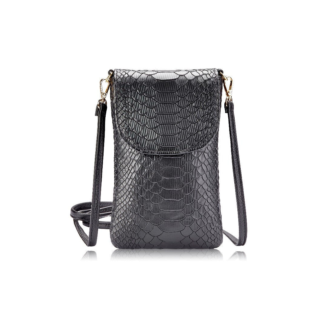 Gigi NY Python Leather Emmie Phone Crossbody