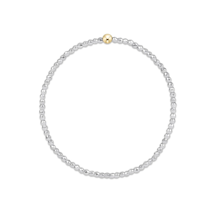 enewton Bright Silver Faceted Hematite 2mm Bead Bracelet