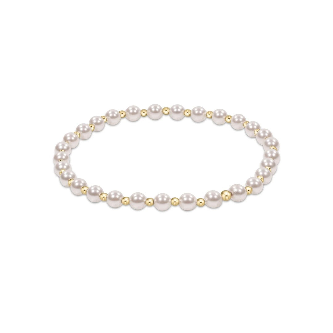 enewton Classic Grateful Pattern 4mm Bead Bracelet - Pearl