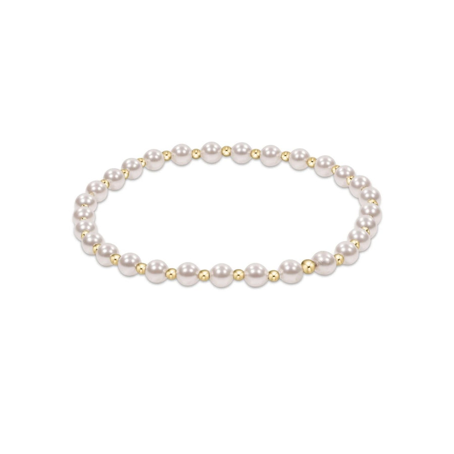 enewton Classic Grateful Pattern 4mm Bead Bracelet - Pearl