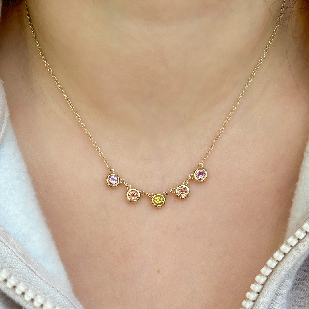 Jane Taylor Mini Five Bezel Necklace