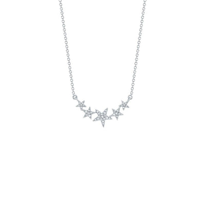 Shy Creation Five Diamond Stars Necklace