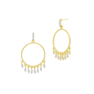 Freida Rothman Blossoming Brilliance Open Hoop Earrings