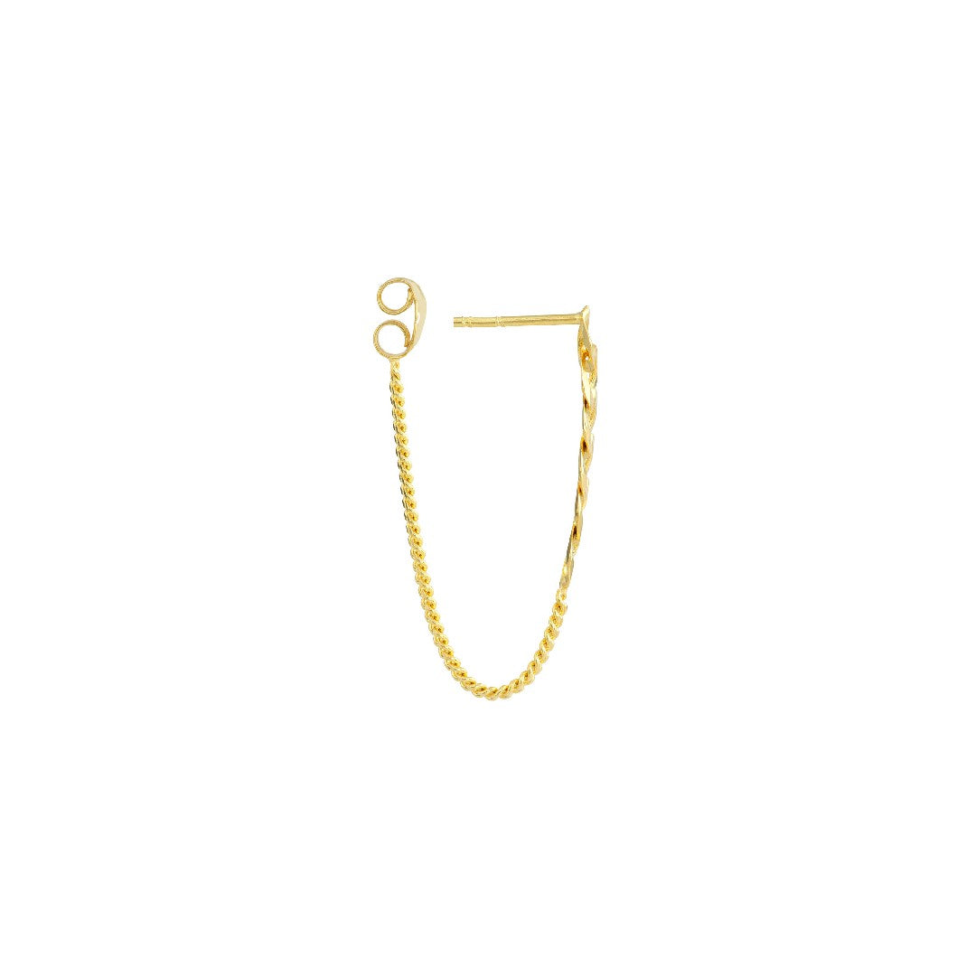 50/50 Curb Chain Front-to-Back Earrings