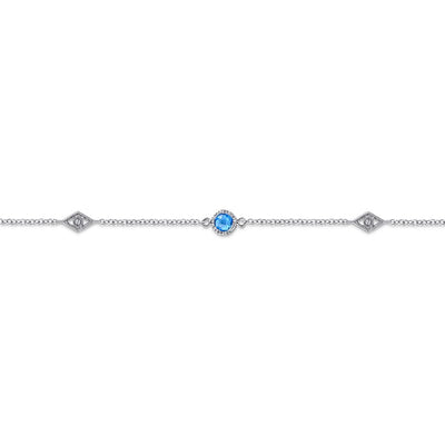 Gabriel & Co. Blue Topaz & White Sapphire Anklet