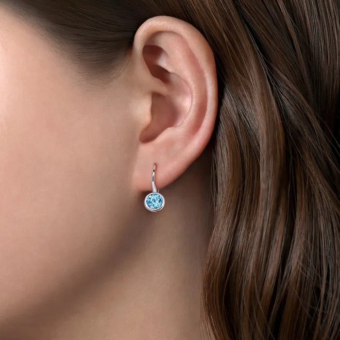 Gabriel & Co. Blue Topaz Leverback Earrings