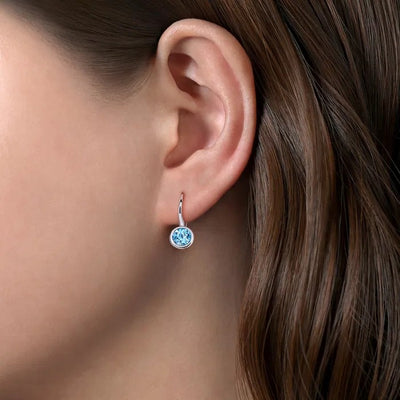 Gabriel & Co. Blue Topaz Leverback Earrings
