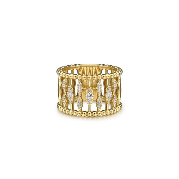 Gabriel & Co. Bujukan Beads Wide Band Ring