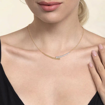 Gabriel & Co. Bujukan Diamond Bypass Bar Necklace