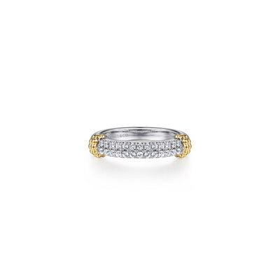 Gabriel & Co. Bujukan White Sapphire Two-Tone Ring