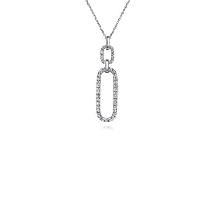 Gabriel & Co. Diamond Link Drop Necklace