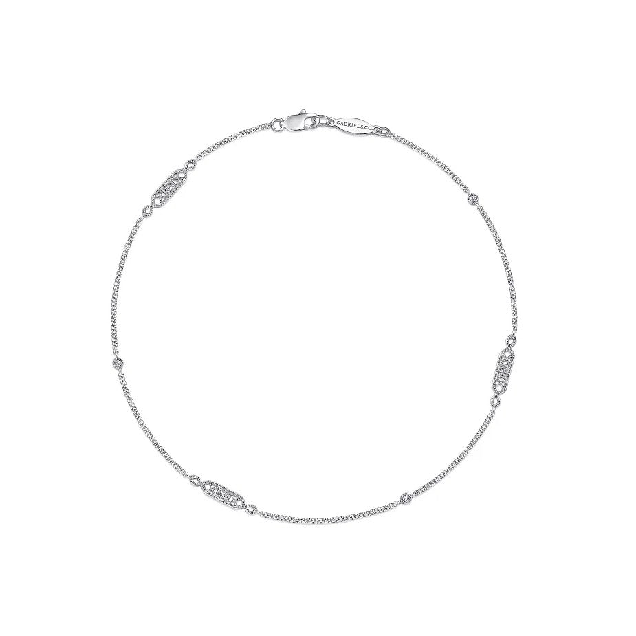 Gabriel & Co. Geometric Diamond Stations Anklet