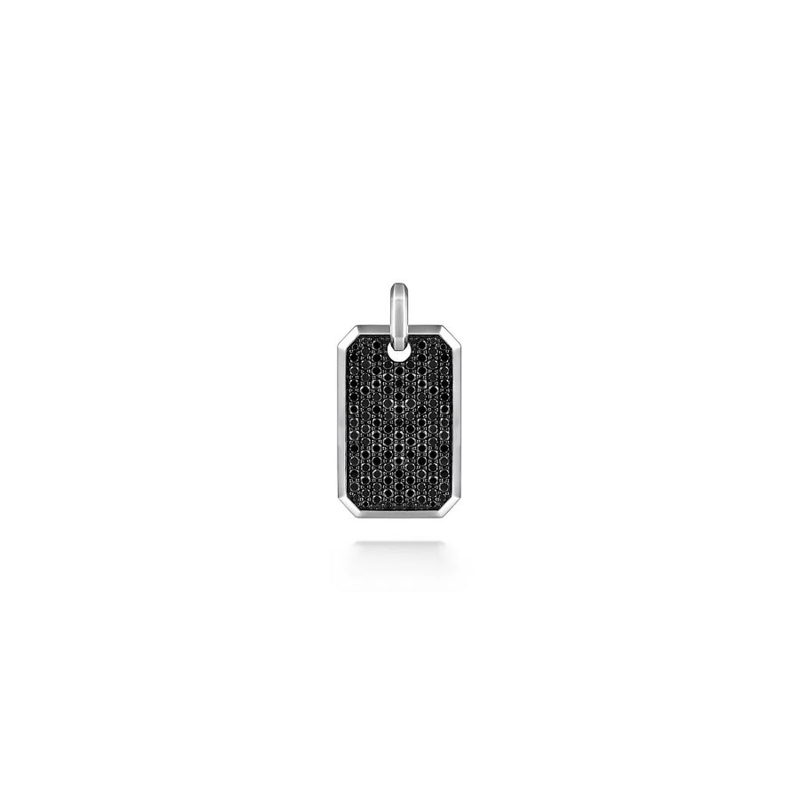 Gabriel & Co. Men's Black Spinel Dog Tag Pendant