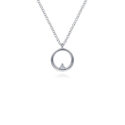 Gabriel & Co. Open Circle Necklace with Diamond