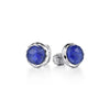 Gabriel & Co. Rock Crystal and Lapis Round Cufflinks