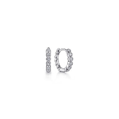 Gabriel & Co. White Sapphire Bujukan Huggie Hoops