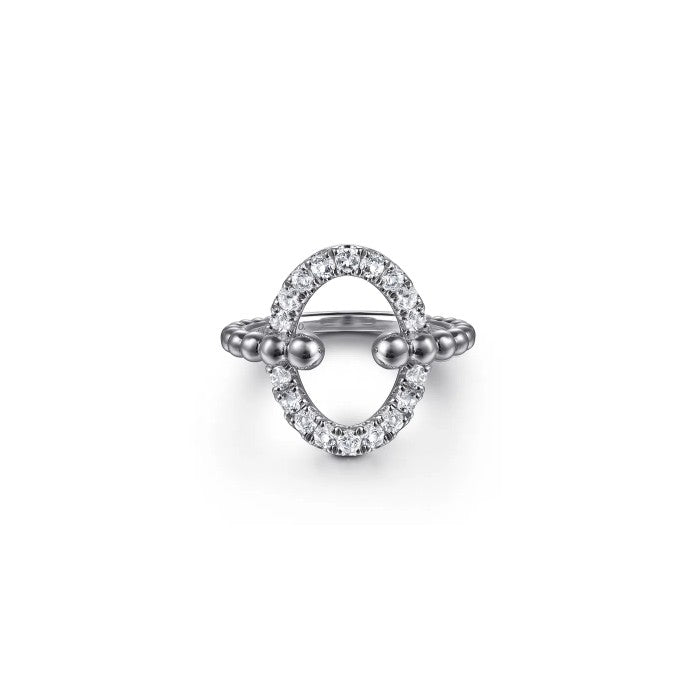 Gabriel & Co. White Sapphire Open Oval Bujukan Ring