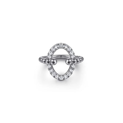 Gabriel & Co. White Sapphire Open Oval Bujukan Ring