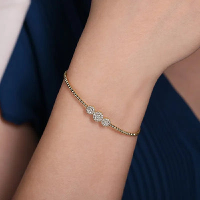 Gabriel & Co. Three Pave Diamond Stations Bujukan Bracelet