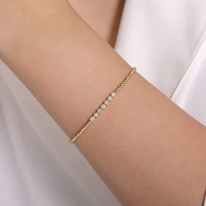 Gabriel & Co. Bujukan Bead and Cluster Diamond Bangle
