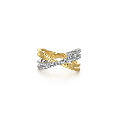 Gabriel & Co. Diamond Cross Cross Ring