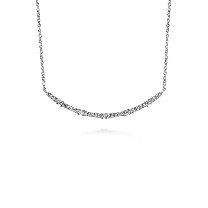 Gabriel & Co. Diamond Curved Bar Necklace