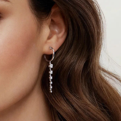 Gabriel & Co. Graduating Diamond Huggie Drop Earrings