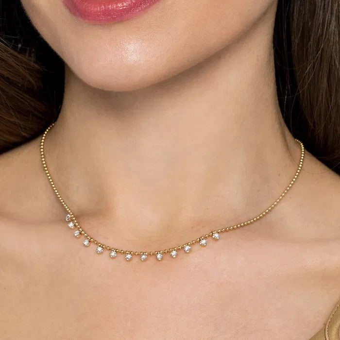 Gabriel & Co. Diamond Drop Station Bujukan Necklace