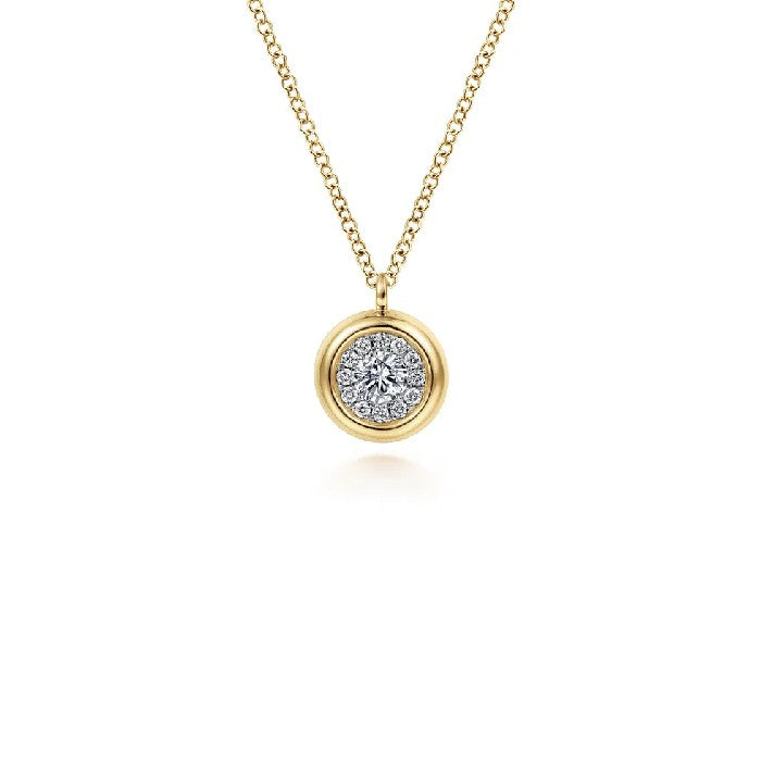 Gabriel & Co. Diamond Halo Pendant Necklace