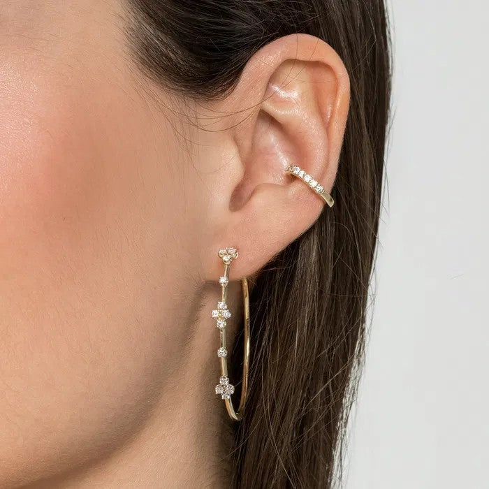 Gabriel & Co. Prong Set Round Classic Diamond Hoops