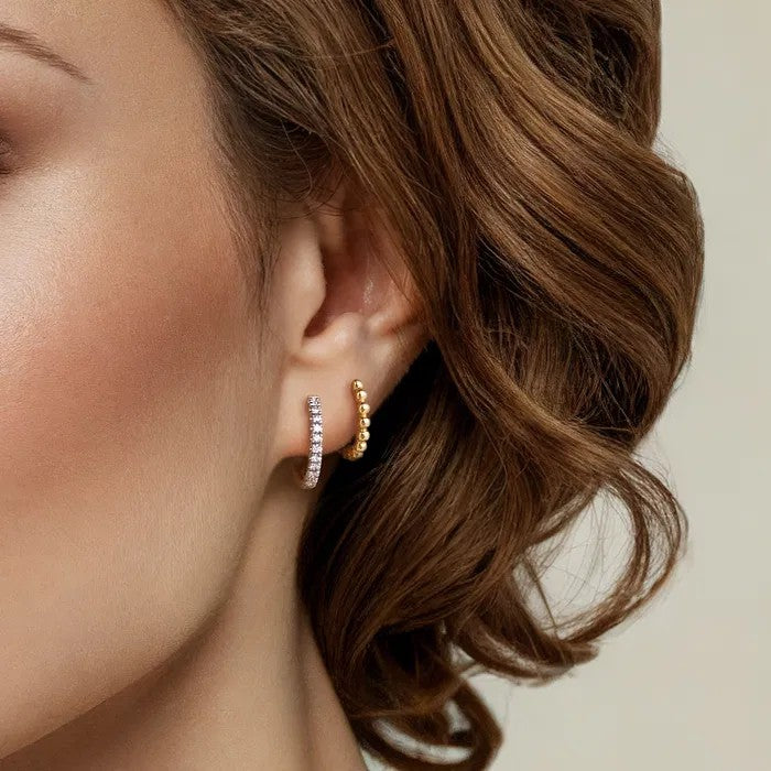 Gabriel & Co. Diamond Huggie & Bujukan Cuff Earrings