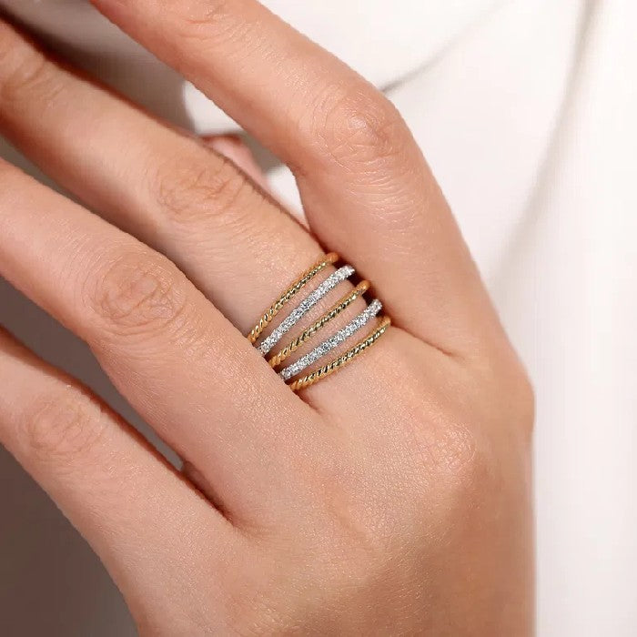 Gabriel & Co. Diamond Layered Bujukan Ring